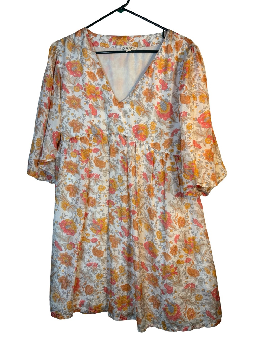 Authentic Louise Misha “Otti” 100% Silk Dress floral print